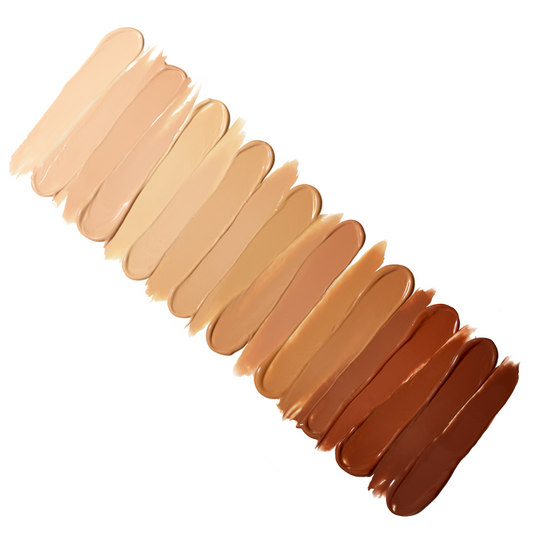 jane iredale Beyond Matte Liquid Foundation  swatches av alle fargene