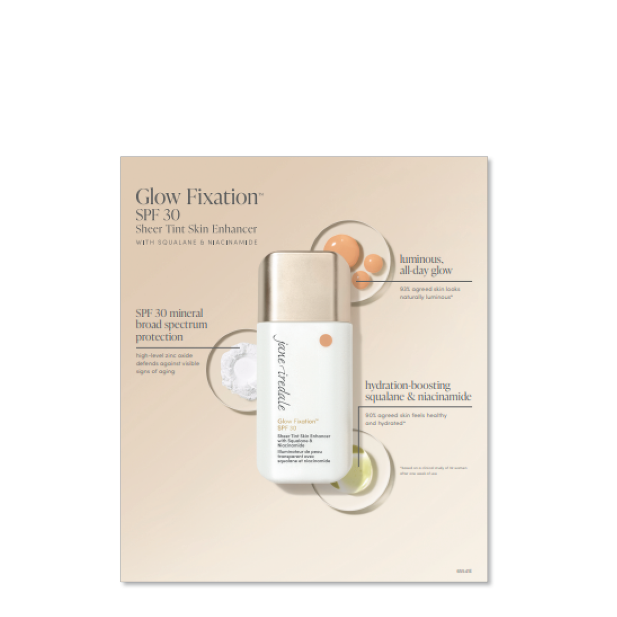 DISPLAY - PLAKAT LITE STATIV - GLOW FIXATION SPF 30 INGREDIENS - LITE V1 GRAPHIC