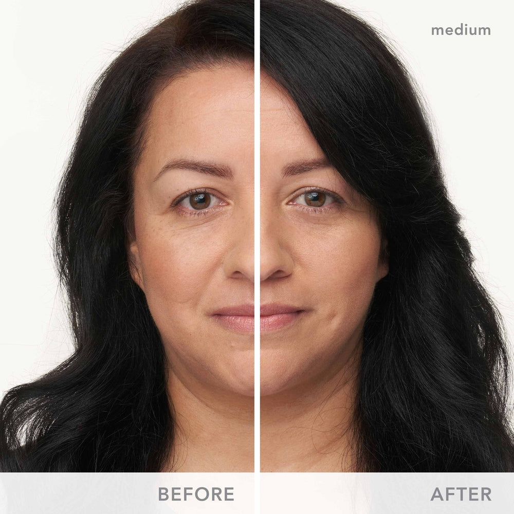 jane iredale Dream Tint Tinted Moisturizer før og etter medium