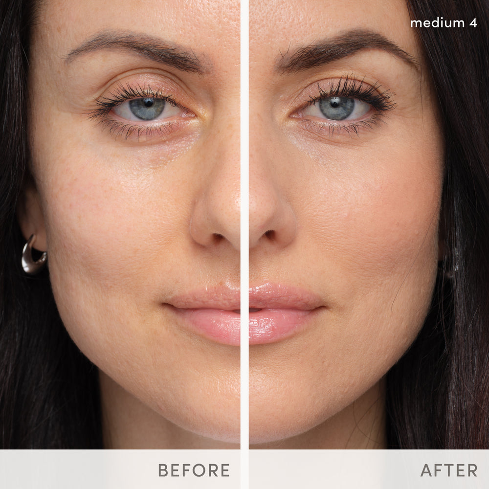 jane iredale HydroPure Tinted Serum Medium 4 før og etter på Joanna