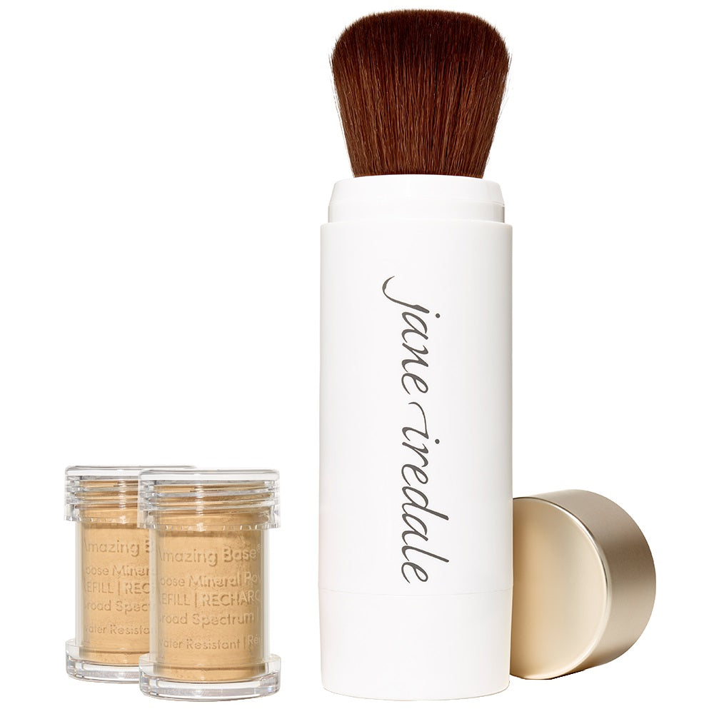 Amazing Base Loose Mineral Powder refillable Brush golden glow kost
