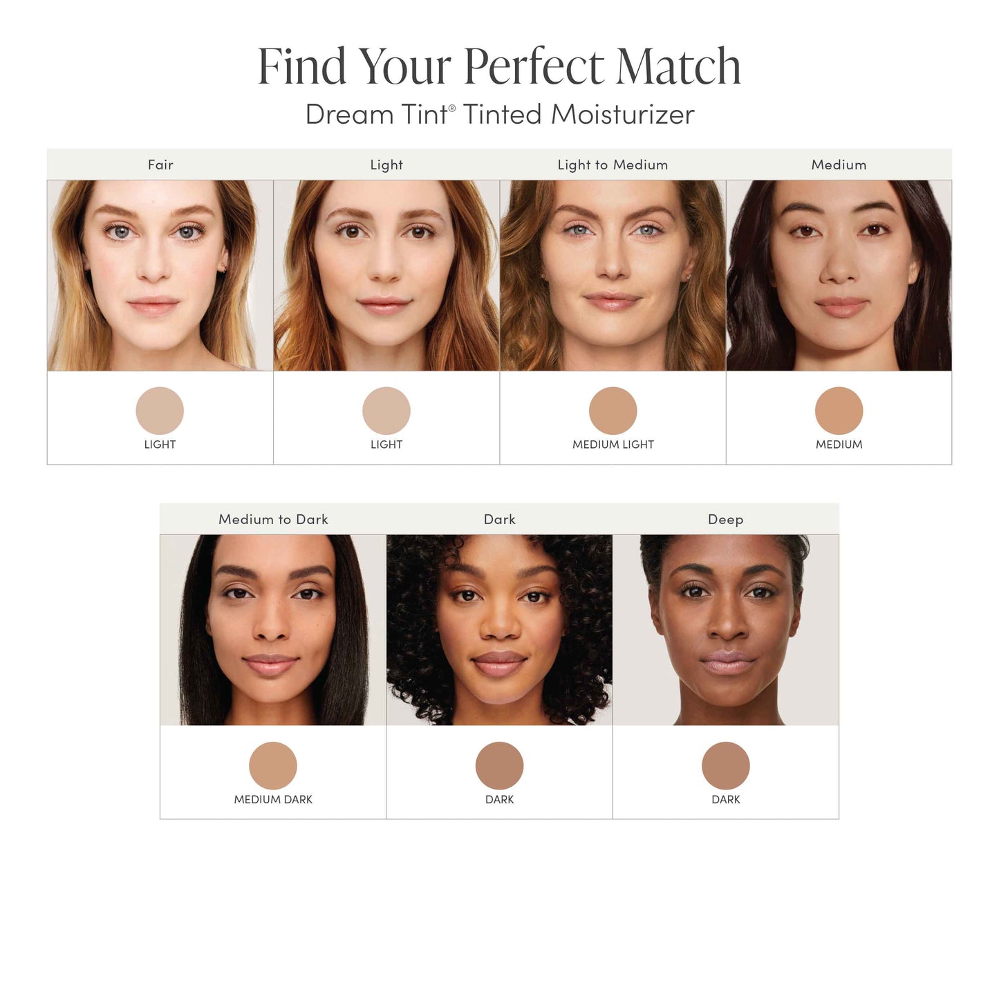 jane iredale Dream Tint Tinted Moisturizer  chart