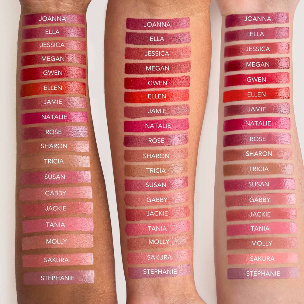 jane iredale Triple Luxe Lipstick arm swatches